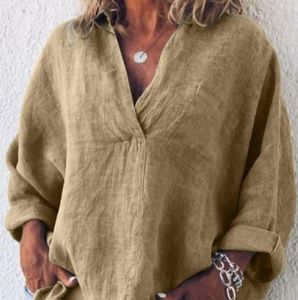 European Design V Collar Long Sleeve Pullover